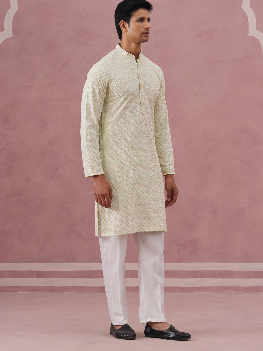 Viscose Rayon Traditional Embroidered Kurta Pyjama