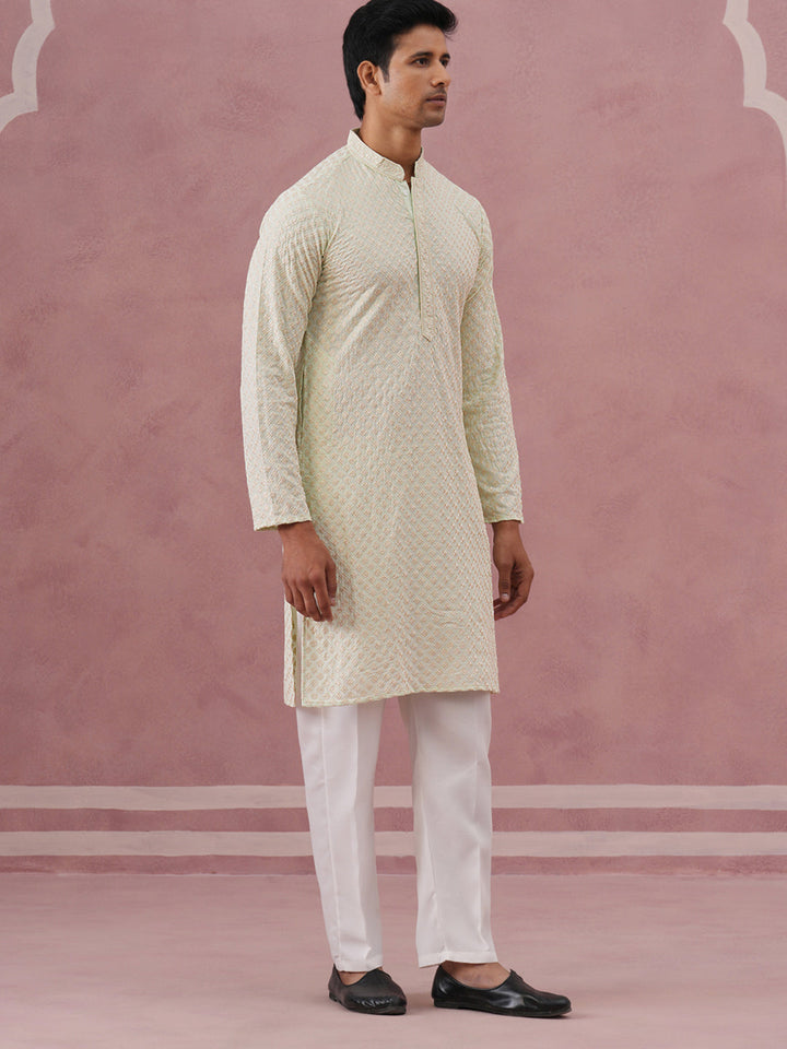 Viscose Rayon Traditional Embroidered Kurta Pyjama