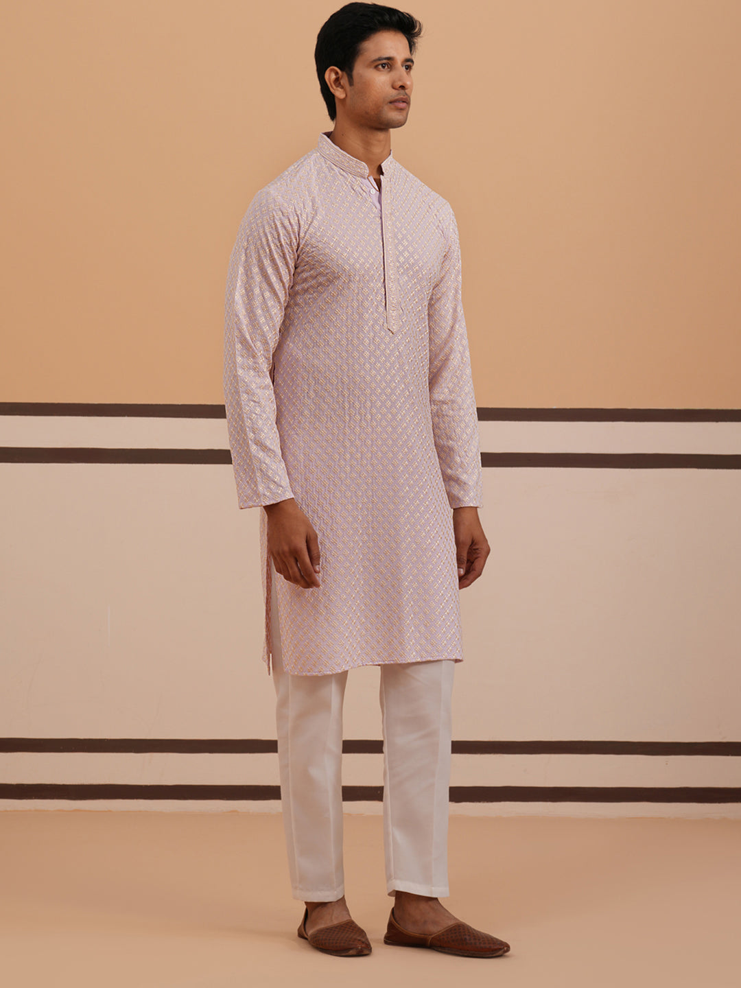 Viscose Rayon Traditional Embroidered Kurta Pyjama