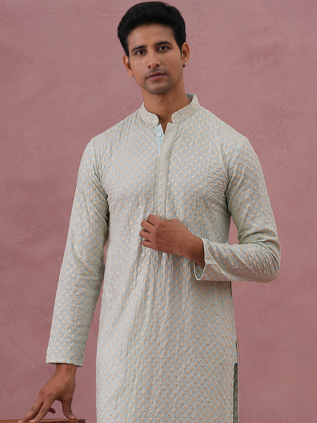 Viscose Rayon Traditional Embroidered Kurta Pyjama