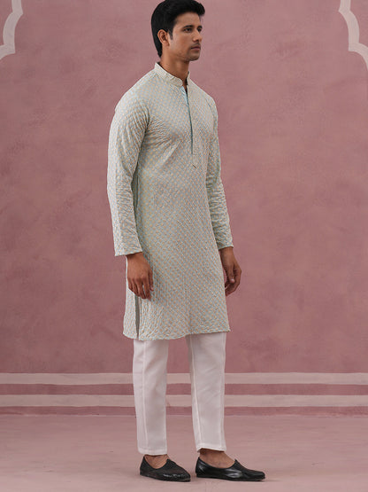 Viscose Rayon Traditional Embroidered Kurta Pyjama