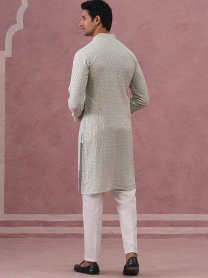 Viscose Rayon Traditional Embroidered Kurta Pyjama