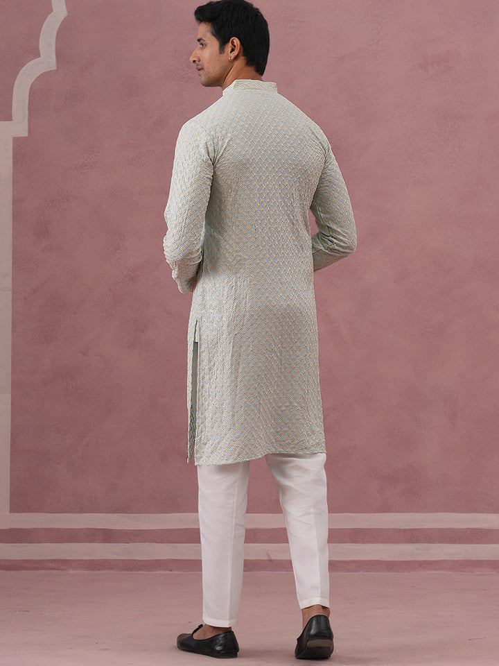 Viscose Rayon Traditional Embroidered Kurta Pyjama