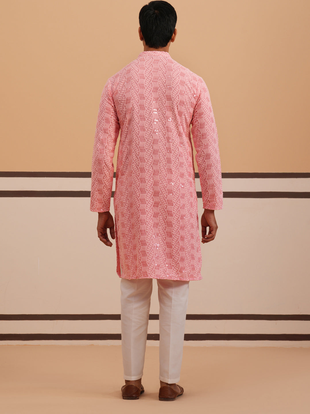 Sequin-Embellished Rayon Embroidered Kurta Pyjama