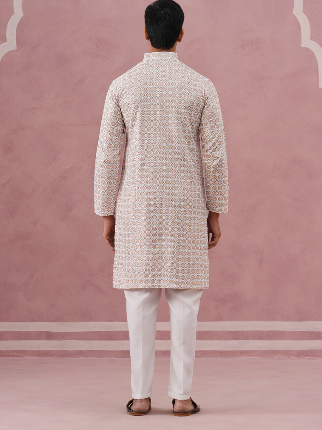 Men’S Rayon Sequin Embroidered Kurta Pyjama