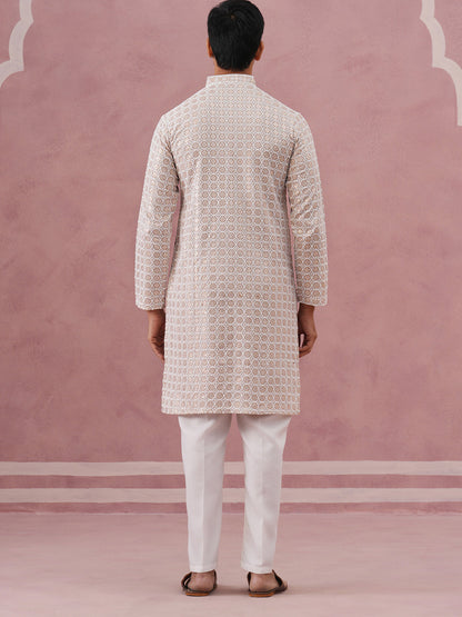 Men’S Rayon Sequin Embroidered Kurta Pyjama