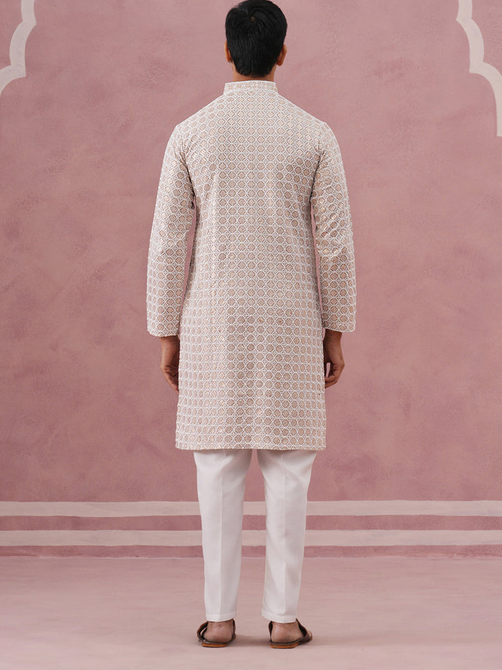 Men’S Rayon Sequin Embroidered Kurta Pyjama