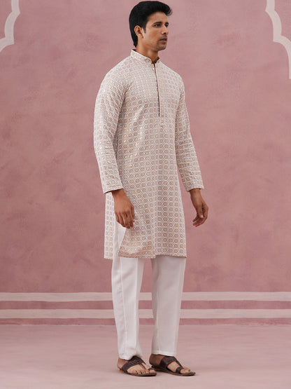 Men’S Rayon Sequin Embroidered Kurta Pyjama