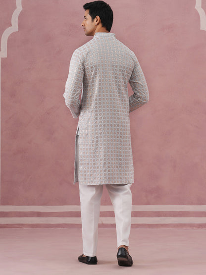 Men’S Rayon Sequin Embroidered Kurta Pyjama