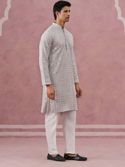 Men’S Rayon Sequin Embroidered Kurta Pyjama