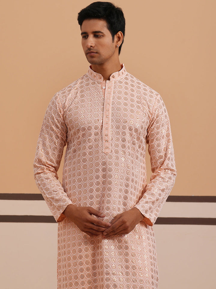 Men’S Rayon Sequin Embroidered Kurta Pyjama