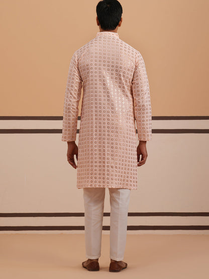 Men’S Rayon Sequin Embroidered Kurta Pyjama