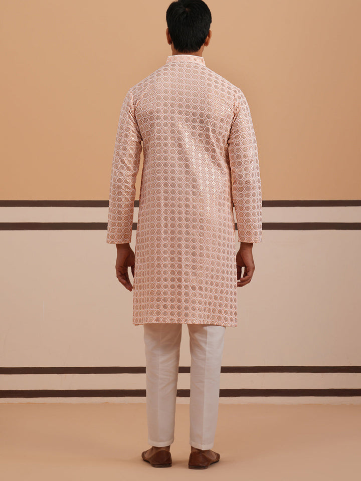 Men’S Rayon Sequin Embroidered Kurta Pyjama