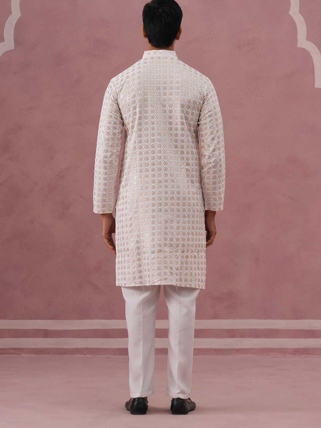 Men’S Rayon Sequin Embroidered Kurta Pyjama