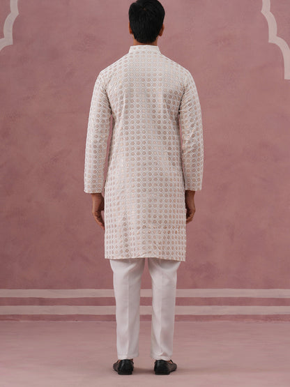 Men’S Rayon Sequin Embroidered Kurta Pyjama