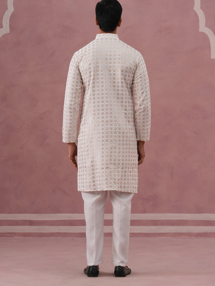 Men’S Rayon Sequin Embroidered Kurta Pyjama