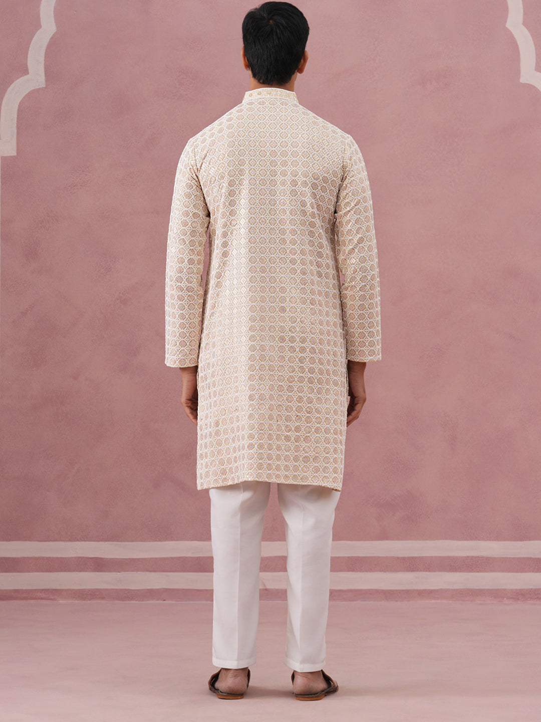 Men’S Rayon Sequin Embroidered Kurta Pyjama