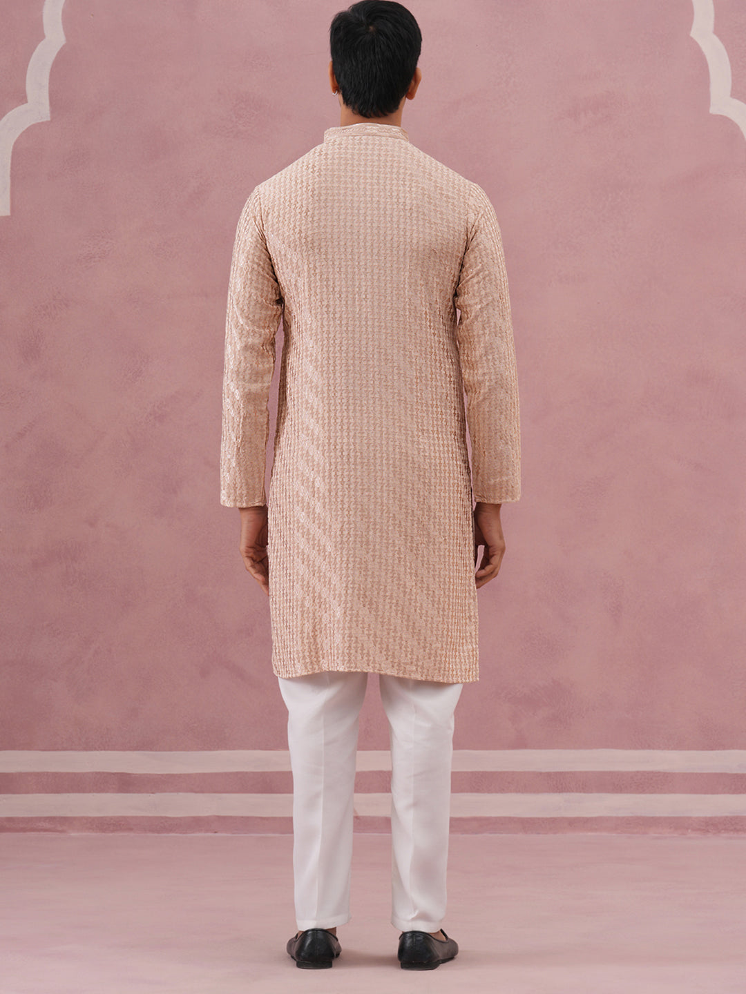Rayon Embroidered Kurta Pyjama For Men