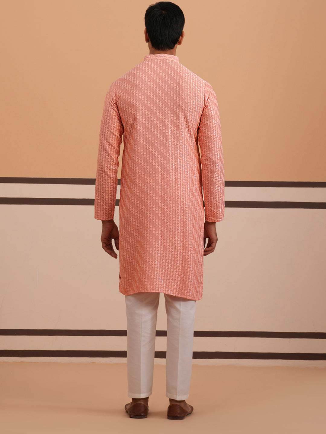 Rayon Embroidered Kurta Pyjama For Men
