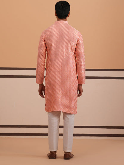 Rayon Embroidered Kurta Pyjama For Men