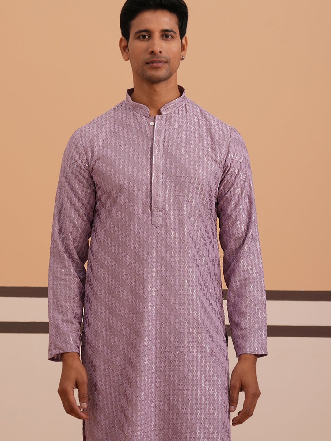Rayon Embroidered Kurta Pyjama For Men