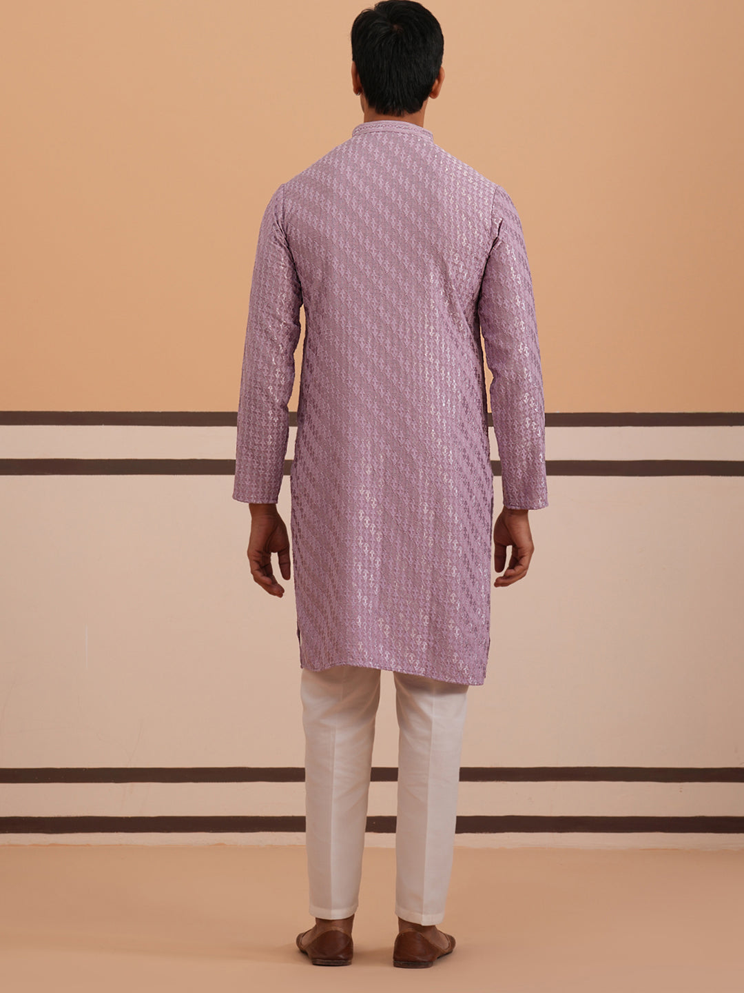 Rayon Embroidered Kurta Pyjama For Men