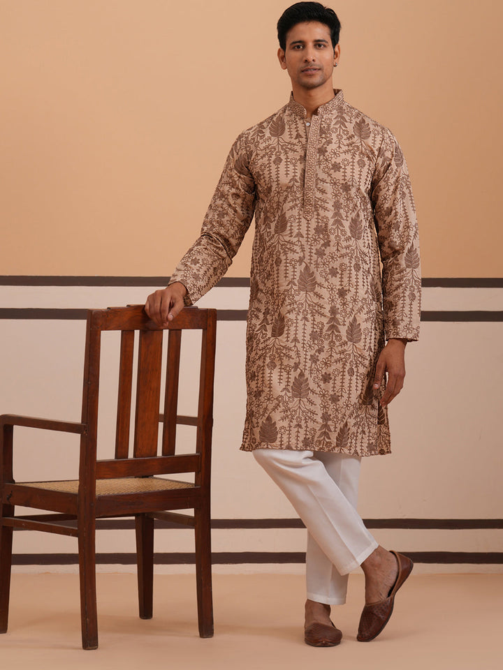 Men’S Ethnic Embroidered Kurta Pyjama