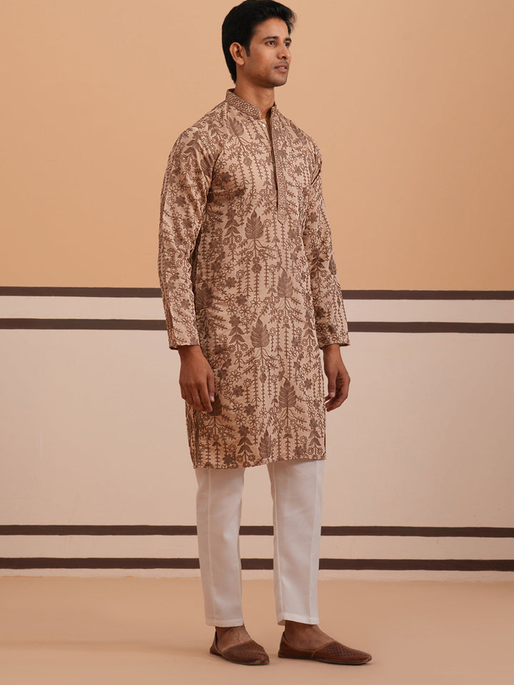 Men’S Ethnic Embroidered Kurta Pyjama
