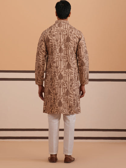Men’S Ethnic Embroidered Kurta Pyjama