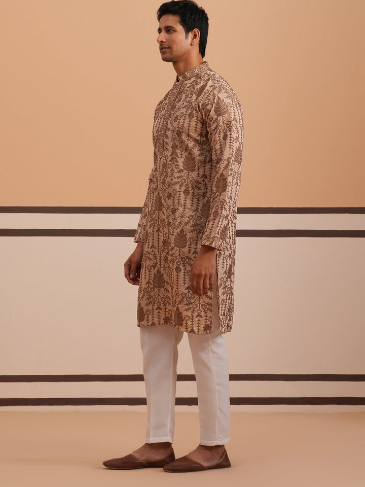 Men’S Ethnic Embroidered Kurta Pyjama