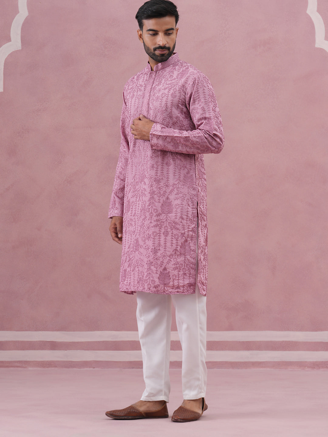Men’S Ethnic Embroidered Kurta Pyjama