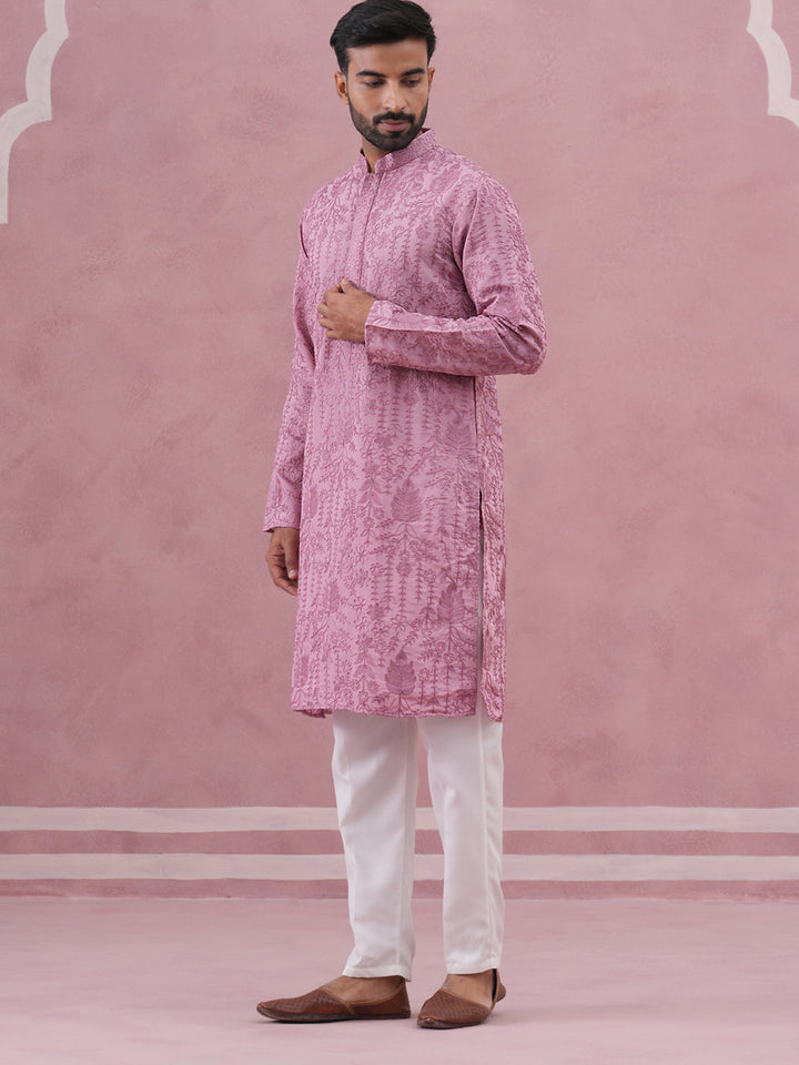 Men’S Ethnic Embroidered Kurta Pyjama