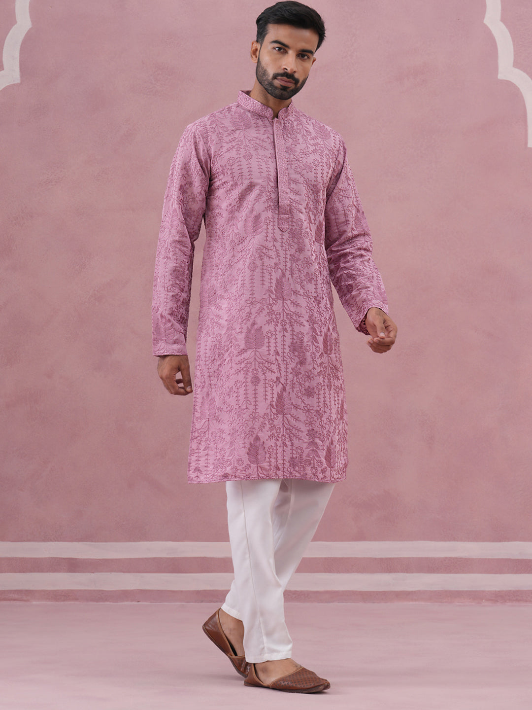 Men’S Ethnic Embroidered Kurta Pyjama