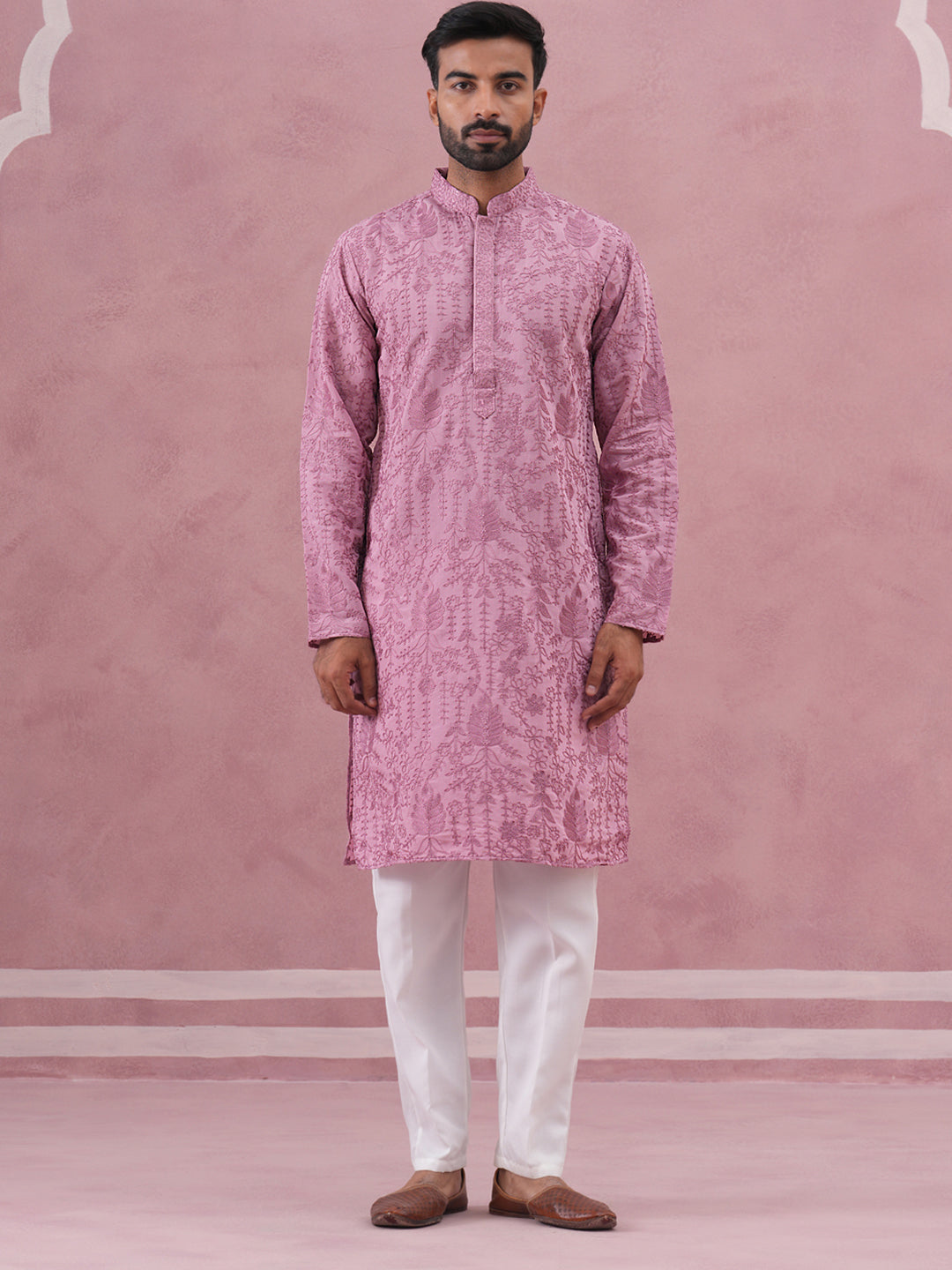 Men’S Ethnic Embroidered Kurta Pyjama