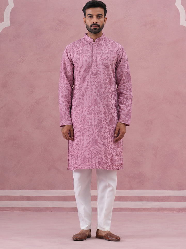 Men’S Ethnic Embroidered Kurta Pyjama