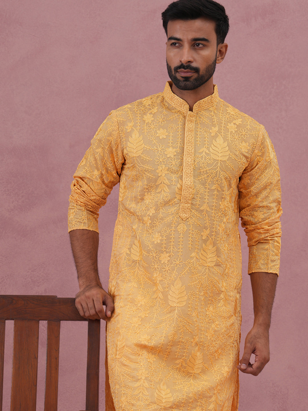 Men’S Ethnic Embroidered Kurta Pyjama