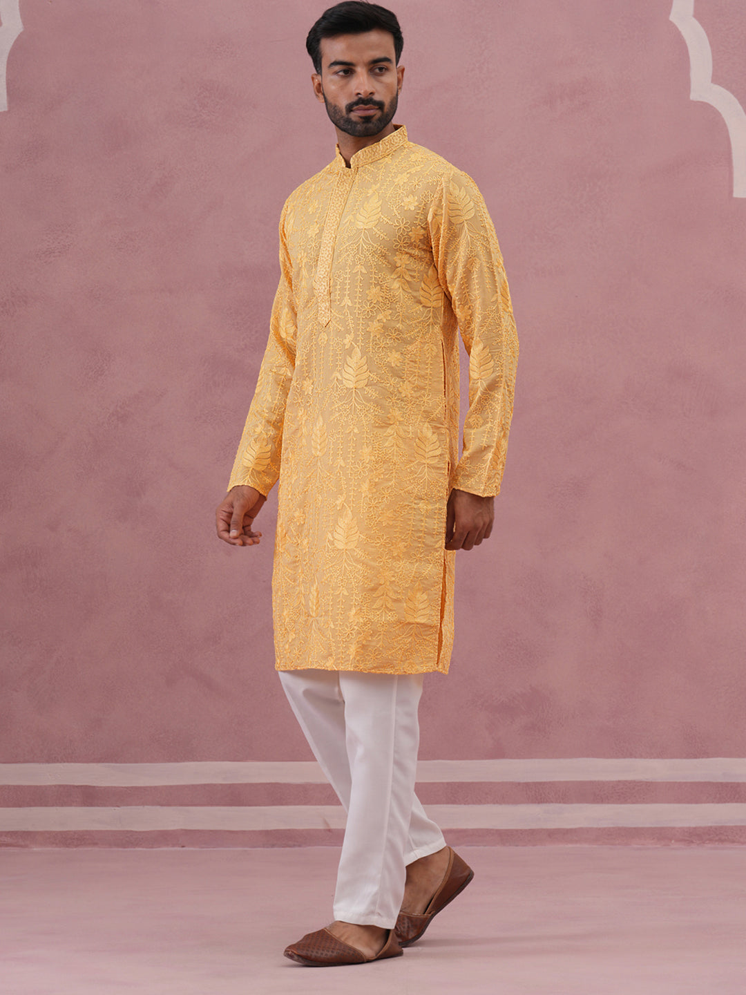 Men’S Ethnic Embroidered Kurta Pyjama