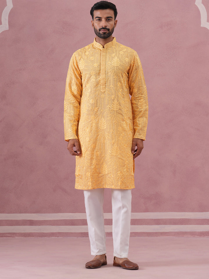 Men’S Ethnic Embroidered Kurta Pyjama