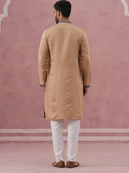 Men’S Silk Blend Embroidered Kurta Pyjama Set