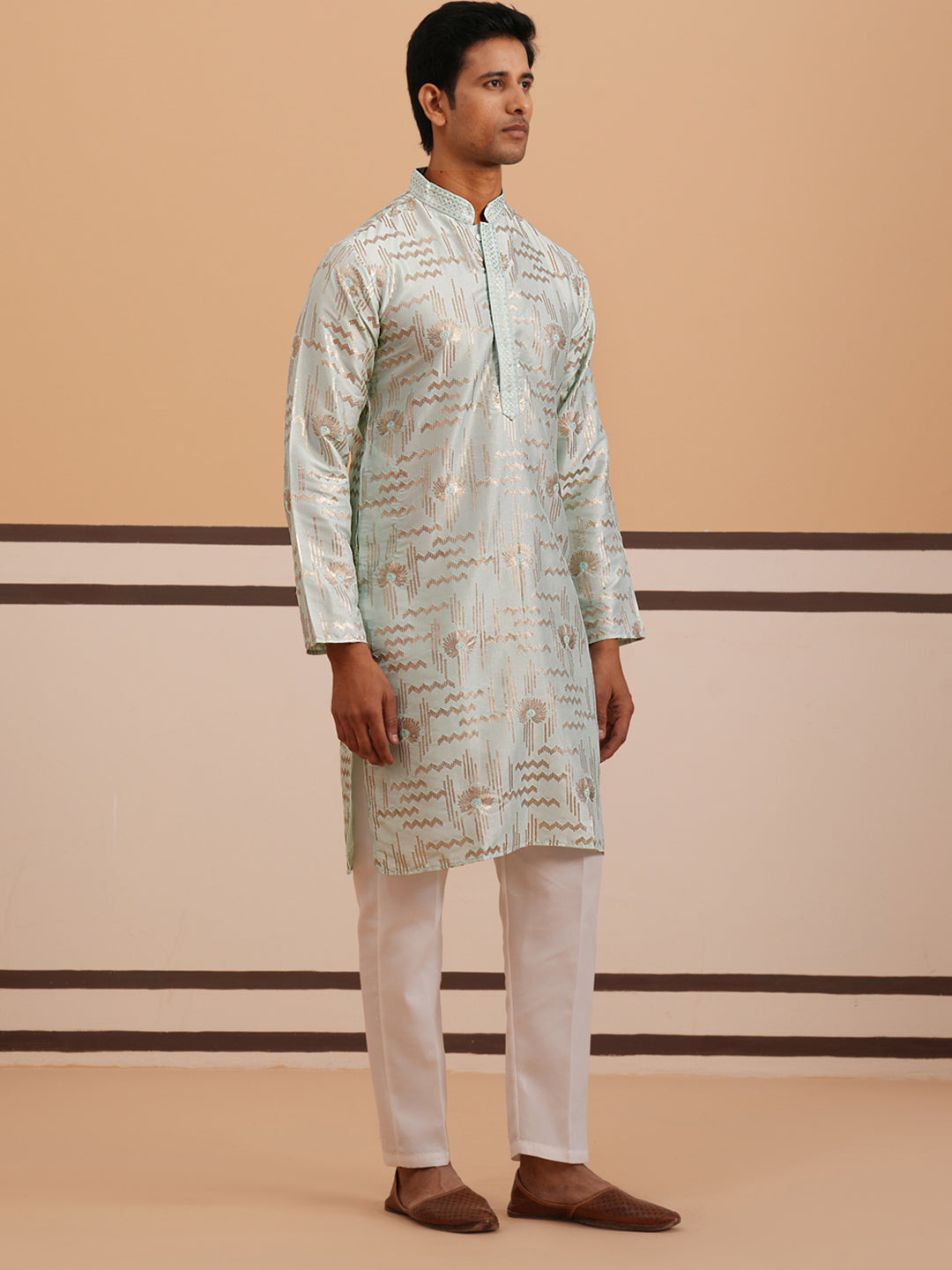 Premium Silk Blend Embroidered Kurta Pyjama
