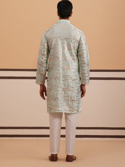 Premium Silk Blend Embroidered Kurta Pyjama