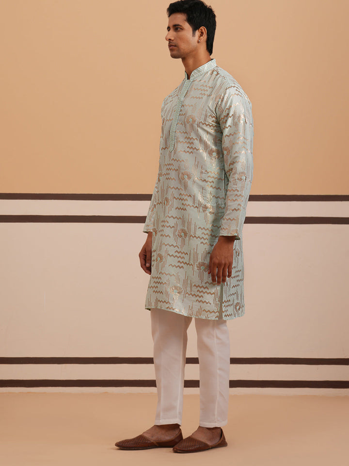 Premium Silk Blend Embroidered Kurta Pyjama