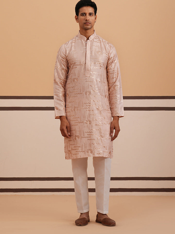 Premium Silk Blend Embroidered Kurta Pyjama