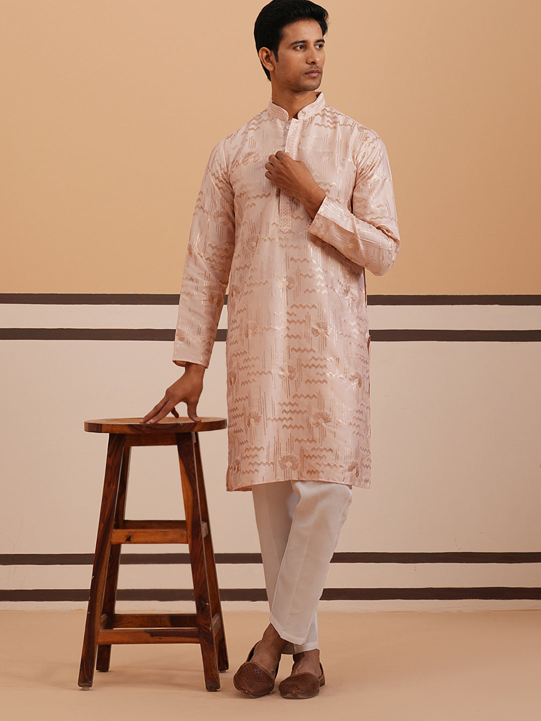 Premium Silk Blend Embroidered Kurta Pyjama