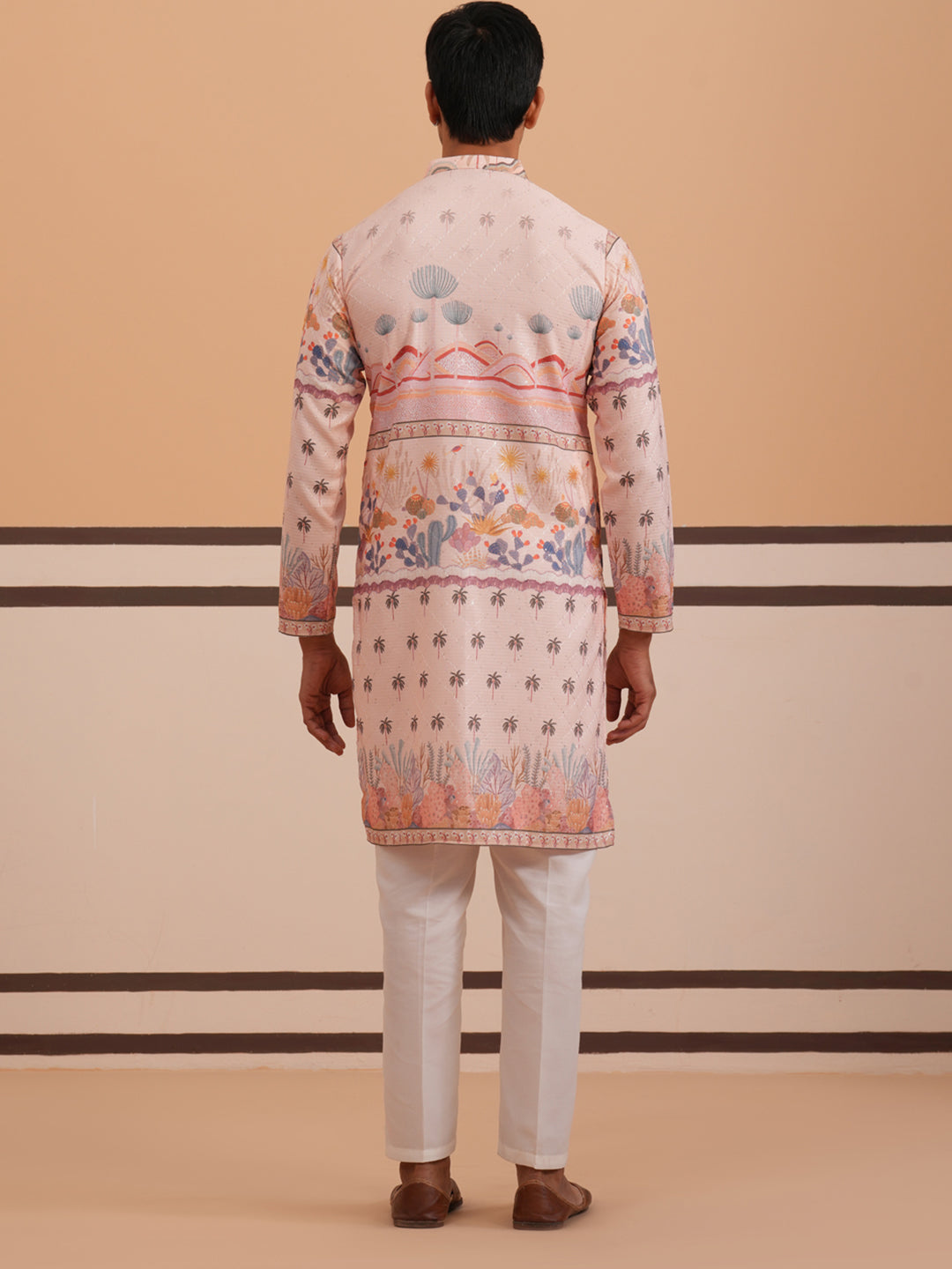 Men’S Cotton Blend Festive Printed Kurta Set