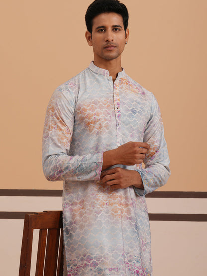 Abstract Printed & Embroidered Kurta Pyjama