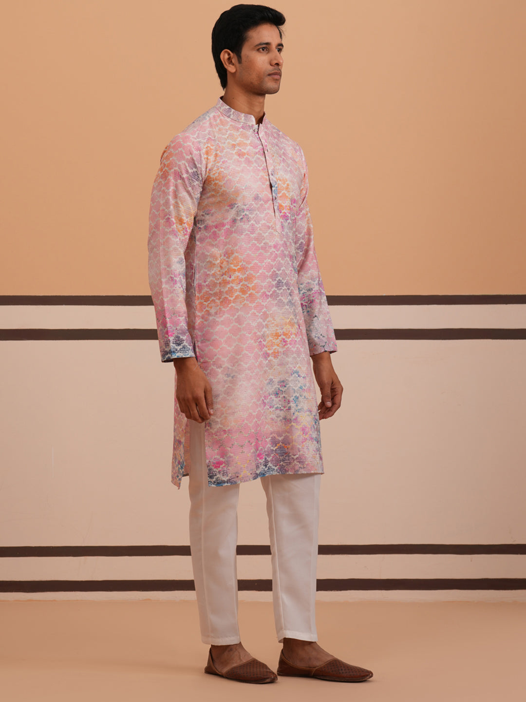 Abstract Printed & Embroidered Kurta Pyjama