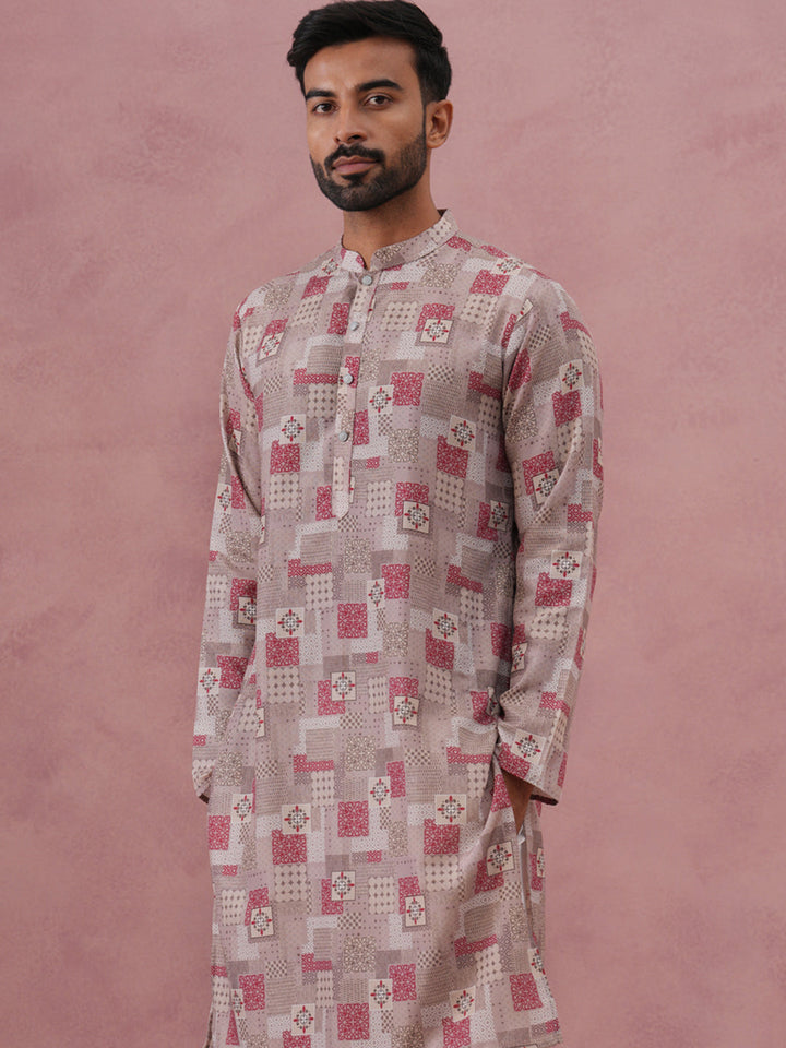 Abstract Printed Cotton Blend Kurta Pyjama
