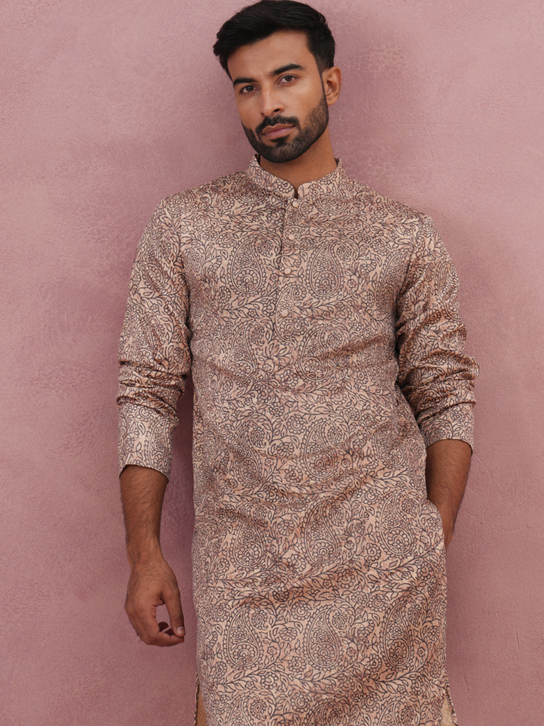 Men’S Thread Work &amp; Printed Kurta Pyjama Set