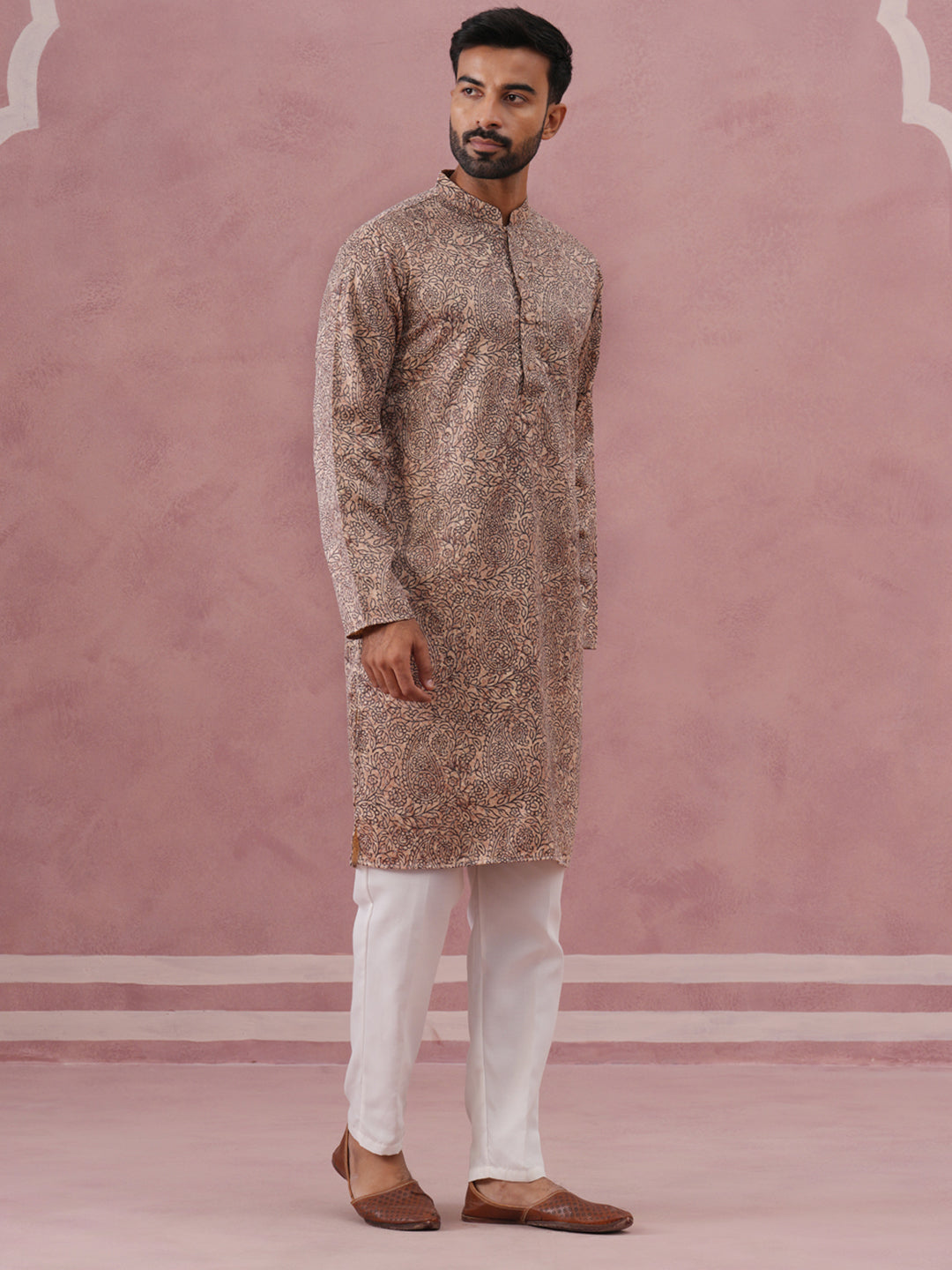 Men’S Thread Work &amp; Printed Kurta Pyjama Set